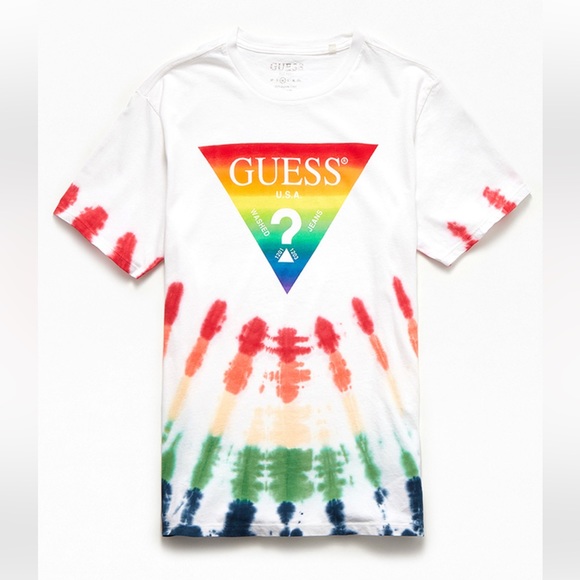 Guess Other - GUESS Originals Pride Rainbow Tie-Dye Short Sleeve T-Shirt in White